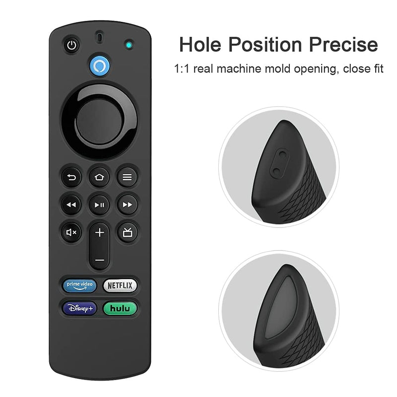  [AUSTRALIA] - Black Remote Case Replacement for FireTVstick (3rd Gen) 2021 Release Alexa Voice Remote (3 Generation), Silicone Protective Cover Skin Protector with Lanyard - LEFXMOPHY Black