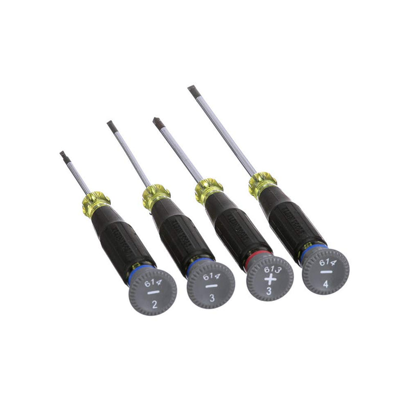  [AUSTRALIA] - Klein Tools 85613 Electronics Slotted and Phillips Screwdriver Set with Rotating Caps and Color-Coded Rings, 4-Piece 4 Piece Set