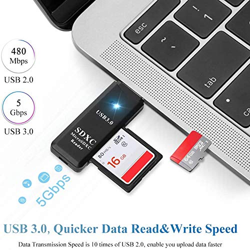 CFIKTE USB Card Reader，2 in 1 USB 3.0 HighSpeed Memory Card Reader Adapter for Micro SD, Micro SDHC, Micro SDXC, TF, SD Card, SDHC, SDXC, Dual Slots Hub,Up to 5Gbps Write and Read Speed (2 Pack) 2 PACK - LeoForward Australia