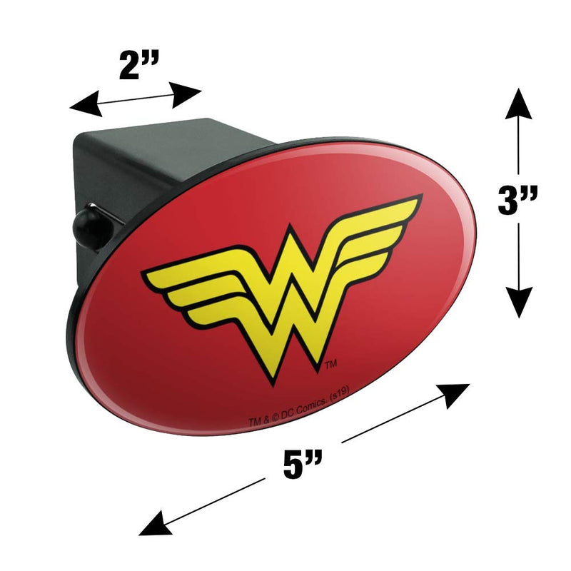  [AUSTRALIA] - Graphics and More Wonder Woman Classic Logo Oval Tow Trailer Hitch Cover Plug Insert 2 Inch Receivers