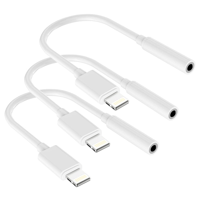  [AUSTRALIA] - [Apple MFi Certified] 3 Pack Lightning to 3.5 mm Headphone Jack Adapter, iPhone to 3.5mm Audio Aux Jack Adapter Dongle Cable Converter Headphone Adapter for iPhone 13 13 Pro 12 11 XR XS X 8 7 iPad