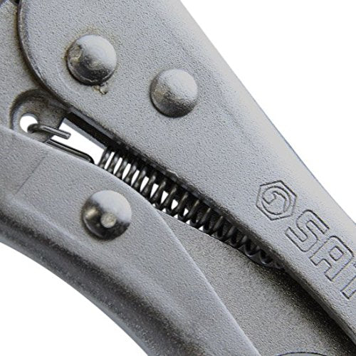  [AUSTRALIA] - SATA Curved Jaw Locking Pliers, with A Chrome Molybdenum Alloy Steel Body & An Integrated Wire Cutter - ST71102ST, 9" Long-Nose