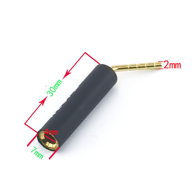  [AUSTRALIA] - WJSTN 2mm Pin Plug Banana Plug to 4mm Banana Plug Female Jack Socket Adapter 4 Pack (Without Cable)
