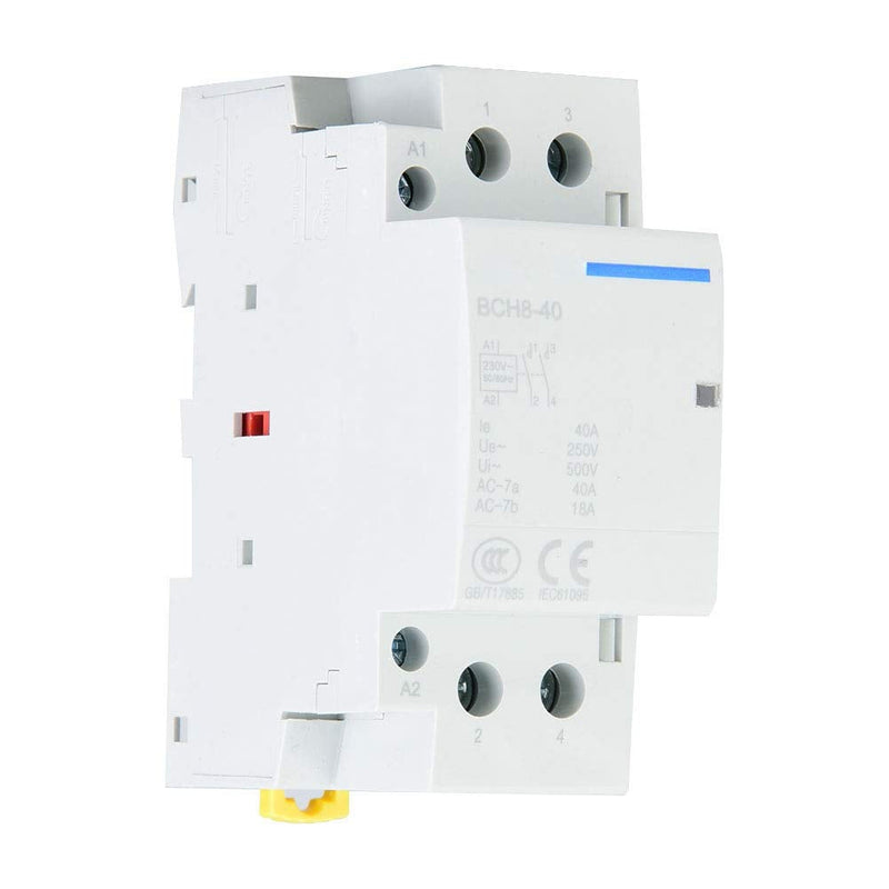  [AUSTRALIA] - AC Contactor Household 220V/230V 2P 2-Pin 1NO 1NC 40A DIN Low Power Consumption Household Contactor 50Hz/60Hz