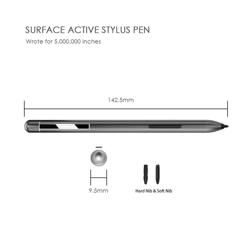 Active Stylus Pen for HP Pavilion x360 11m-ad0 14M-ba0 14-cd0 15-br0; HP Envy x360 15-bp0 15-bq0, x360 15-cn0, X2 12-e0xx, X2 12g0xx; HP Spectre x360 13-ac0xx 15-blxxx, AAAA Battery & Nibs (Grey) Grey - LeoForward Australia