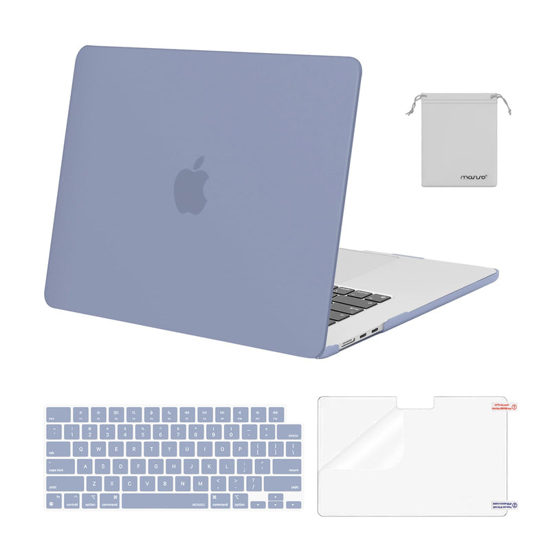  [AUSTRALIA] - MOSISO Compatible with MacBook Air 15 inch Case 2023 Release A2941 M2 Chip with Liquid Retina Display Touch ID, Plastic Hard Shell&Keyboard Cover&Screen Protector&Storage Bag, Lavender Gray