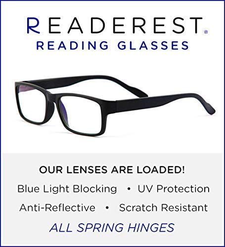 Readerest Blue Light Blocking Reading Glasses (Black, 3.50 Magnification) Black 3.5 x - LeoForward Australia