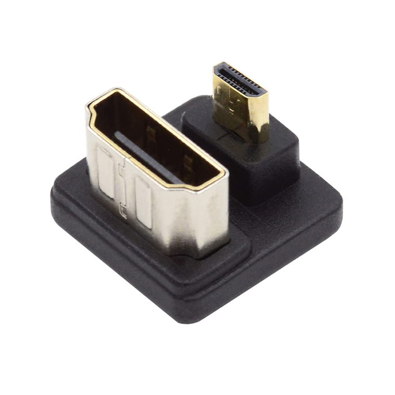  [AUSTRALIA] - cablecc Type-D Micro HDMI 1.4 Male to HDMI Female Port Savers Opposite U Shape Back 360 Degree Down Angled Extension Adapter Converter MICRO-HDMI Down