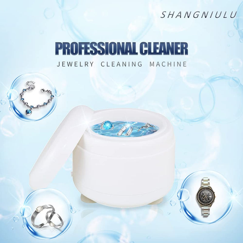  [AUSTRALIA] - SHANGNIULU Professional Jewelry Cleaner with for Rings Watches Coins Tools Earrings Necklaces Portable Jewelry Cleaner Machine