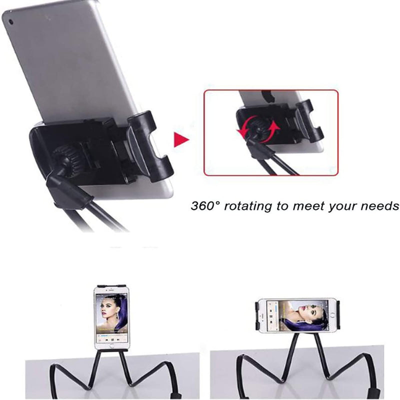  [AUSTRALIA] - NCElec 011 Neck Cell Desk Bed,Bike and Motorcycle Mount,Lazy Bracket Mobile Phone Stand Holder (Black) Black