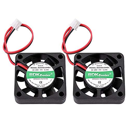  [AUSTRALIA] - DC Brushless Cooling Fan, UCEC 4010 24V DC Axial Fan 40x40x10MM 2Pin for Computer Case, 3D Printer Extruder Humidifier and Other Small Appliances - 2 Pack