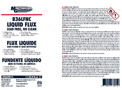  [AUSTRALIA] - MG Chemicals 836LFNC Lead Free NO Clean Flux, 1 Litre, Bottle