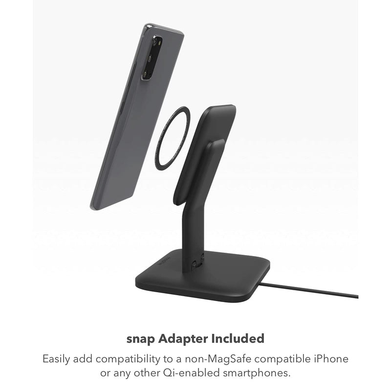  [AUSTRALIA] - mophie - 15W Wireless Charging Stand Compatible with snap and MagSafe for Smartphones, iPhone, Google Pixel, Samsung Galaxy, Qi-Enabled Devices