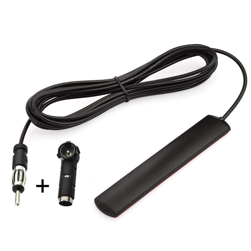  [AUSTRALIA] - Eightwood Car Stereo FM Radio Antenna, Hidden Windshield Antenna, DIN Plug Adhesive Patch Antenna + Motorola DIN Female to ISO Adapter for Vehicle Car Truck Stereo Receiver Head Unit FM HD Radio