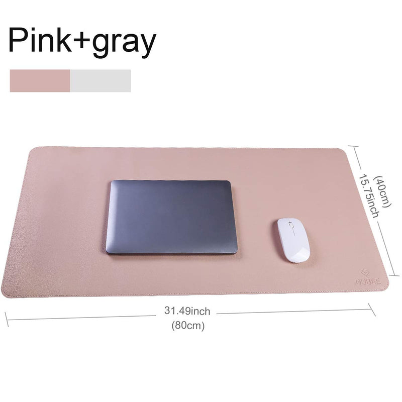 GUBEE PU Leather Multifunctional Office Desk Pad Mat,Waterproof Non-Slip Anti-Dirty Mouse Pad Mat for Office and Home,Travel,Large Size 31.5x15.75x0.08inch (Pink) Pink - LeoForward Australia