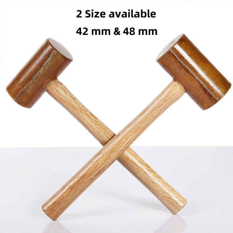  [AUSTRALIA] - WUTA Rawhide-head Mallet Leather Hammer Stamping Jewelry Leather Worker Craft Tool Good buffering capacity 48mm