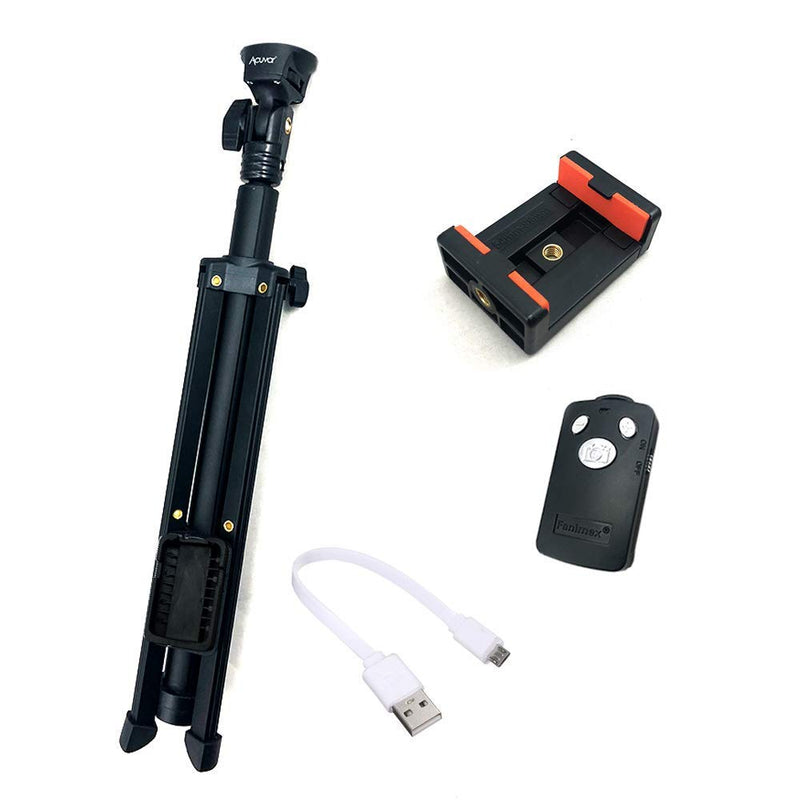  [AUSTRALIA] - Acuvar 54" Inch Aluminum Extendable Monopod Tripod/Selfie Stick with Universal Smartphone Mount + Wireless Remote Control Camera Shutter for All Smartphones iPhones & Android