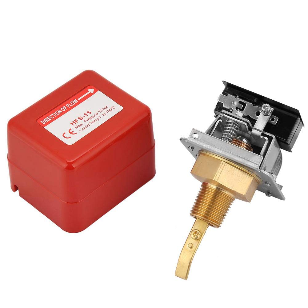  [AUSTRALIA] - Water Flow Switch HFS-15 SPDT Cooling System Paddle Water Flow Control Switch with 1/2-Inch Thread Connection, 220VAC 15A