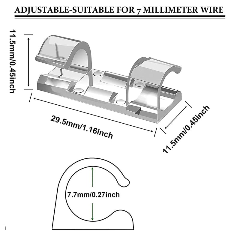  [AUSTRALIA] - Cable Clips with Strong Acrylic Transparent Adhesive Removing Without Leaving Traces, Wire Clips USB Charging Data Line Organizer Cable Management Clips (20-pcs, White) 20-pcs