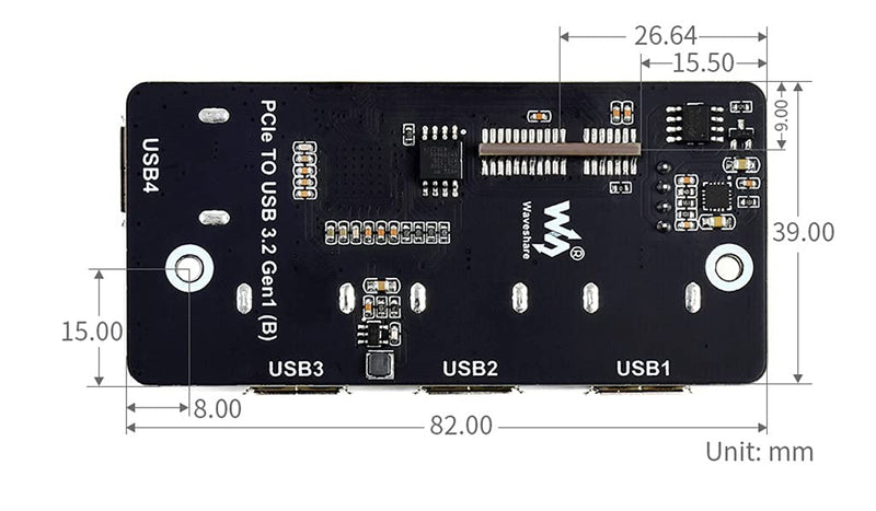  [AUSTRALIA] - PCIe to USB 3.2 Gen1 Adapter Designed for Raspberry Pi Compute Module 4 IO Board(CM4), 4X High Speed USB Ports,Compatible with USB 3.0/2.0/1.1 PCIe TO USB 3.2 Gen1 (B)