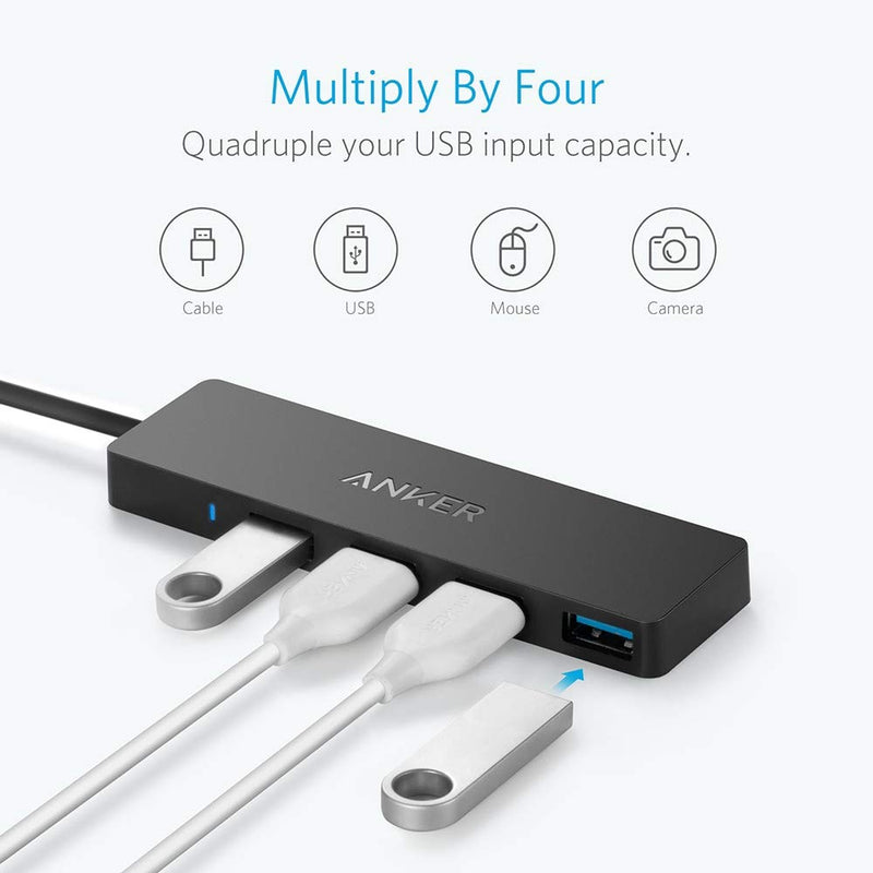  [AUSTRALIA] - Anker 4-Port USB 3.0 Ultra Slim Data Hub for Macbook, Mac Pro/mini, iMac, Surface Pro, XPS, Notebook PC, USB Flash Drives, Mobile HDD, and More