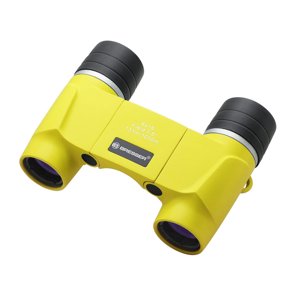  [AUSTRALIA] - BRESSER 6x18 Compact Binoculars for Kids Yellow