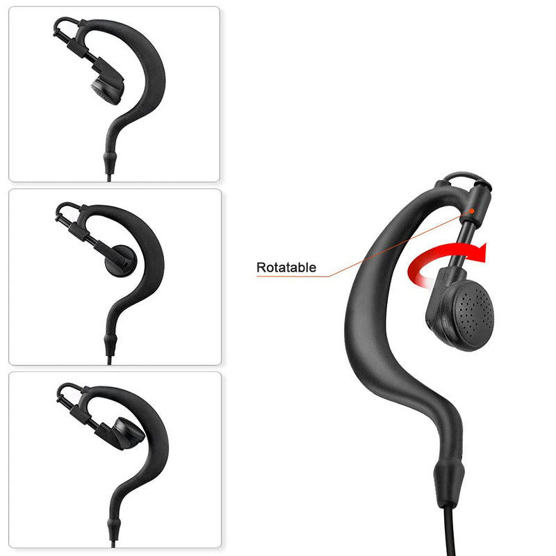  [AUSTRALIA] - Walkie Talkie Earpiece Compatible with Motorola Single Wire Headphone Mic Earhook Headset 2.5mm+3.5mm 2-Pin Two Way Radio Earpiece with PTT