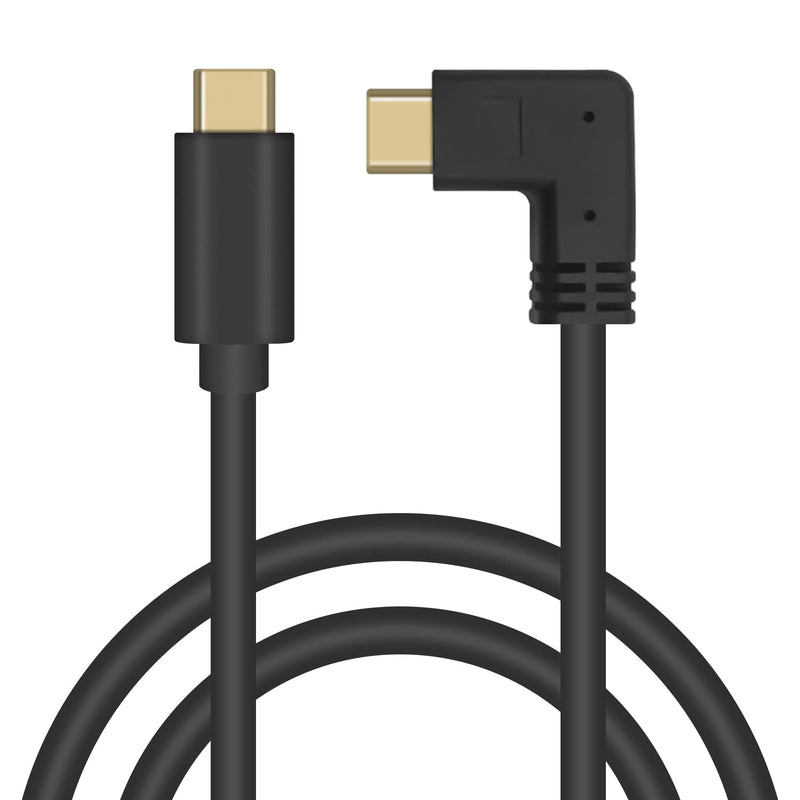  [AUSTRALIA] - Poyiccot USB C to USB C Cable Right Angle 3.3feet, 90 Degree Type C to Type C Cable Male to Male Type C PD Fast Charging Cable for USB 3.1 Type C Laptop & Tablet & Mobile Phone right angle usb c male to male cable 3.3feet