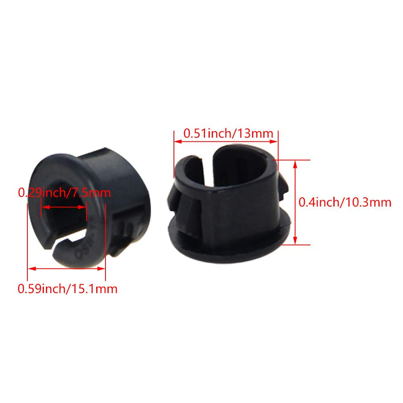 Fielect Hole Plugs OSB-13 Black Nylon Snap in Cable Hose Bushing Grommet Protector Round Snap Panel Locking Hole Plugs Cover Black 13mm 200Pcs Model:OSB-13 - LeoForward Australia