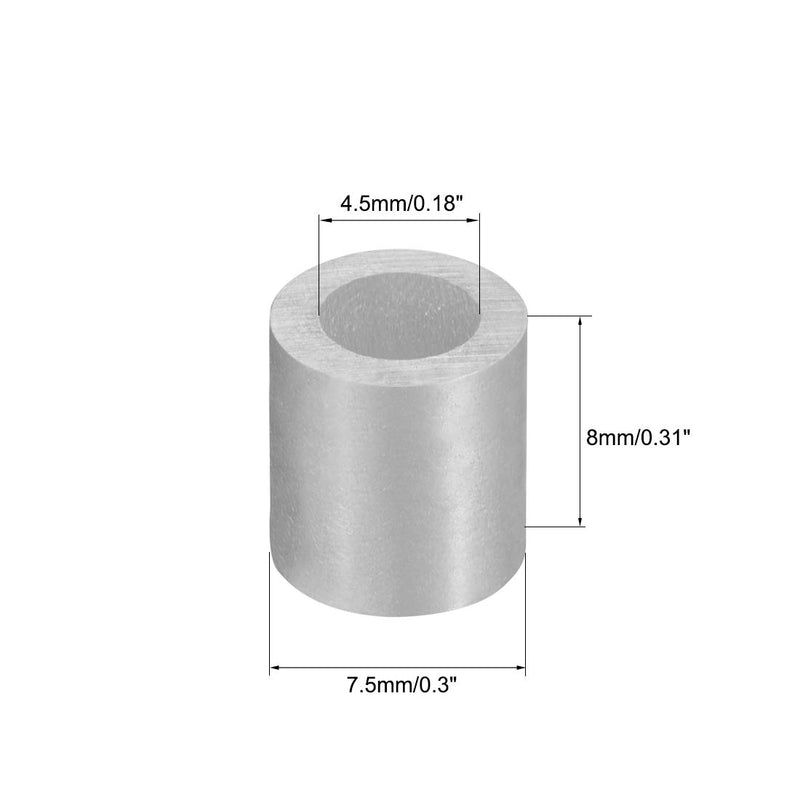 uxcell Aluminum Crimping Loop Sleeve Round for 1/8" - 5/32" Wire Rope Pack of 25 - LeoForward Australia