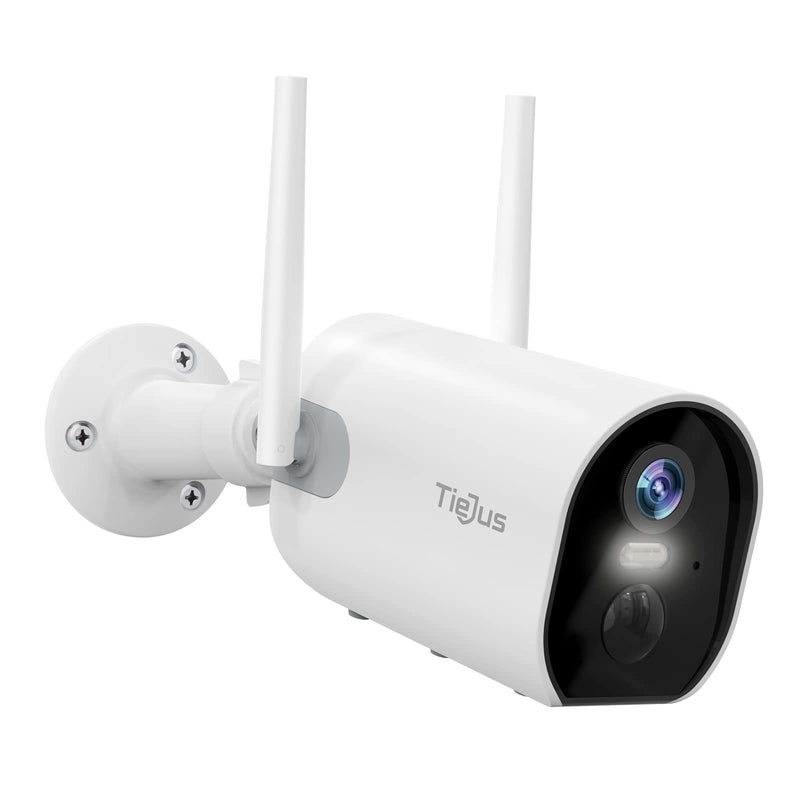  [AUSTRALIA] - Security Cameras Wireless Outdoor, 2K Outdoor Security cameras Battery Powerd, TieJus by ZUMIMALL Surveillance Camera for Home Security, Spotlight & Siren/2.4G WiFi /Color Night Vision/2-Way Talk/IP66 White