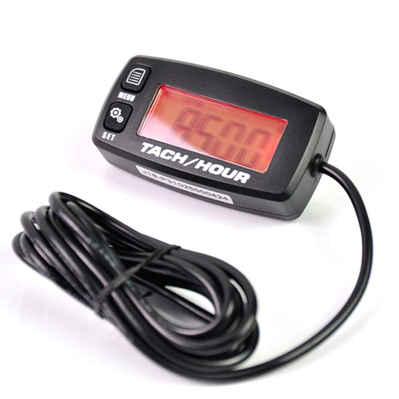  [AUSTRALIA] - Foundown Small Engine Tachometer Track Oil Change Inductive Hour Meter Can be Turned Off Backlit Digital  Tach Hour Meter Single Resettable Hour Meters