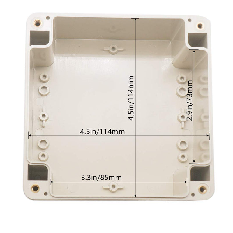  [AUSTRALIA] - Zulkit Junction Box ABS Plastic Dustproof Waterproof IP65 Universal Electrical Boxes Project Enclosure Grey with Clear Cover 4.7 x 4.7 x 3.5 inch (120 x 120 x 90mm) 4.7"x4.7"x3.5"