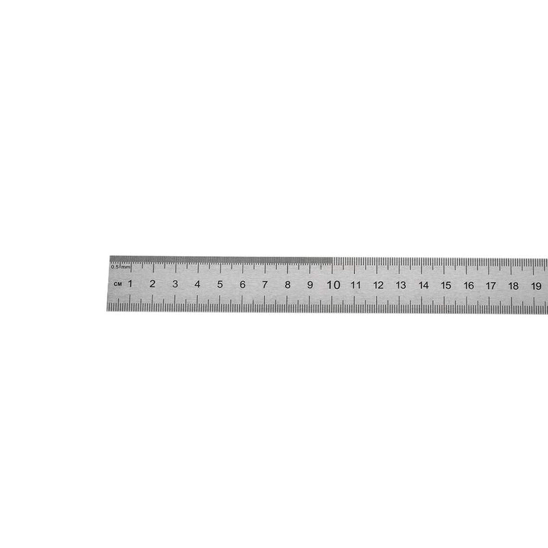  [AUSTRALIA] - uxcell Straight Ruler 20cm 8 Inch Metric Stainless Steel Measuring Tool with Hanging Hole 2pcs