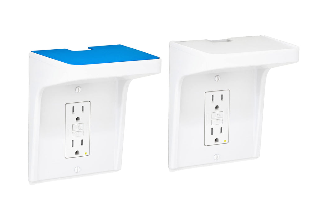  [AUSTRALIA] - Jairs Outlet Shelf with Cable Manager, Decora Cover, Speaker Shelf (2, White) 2