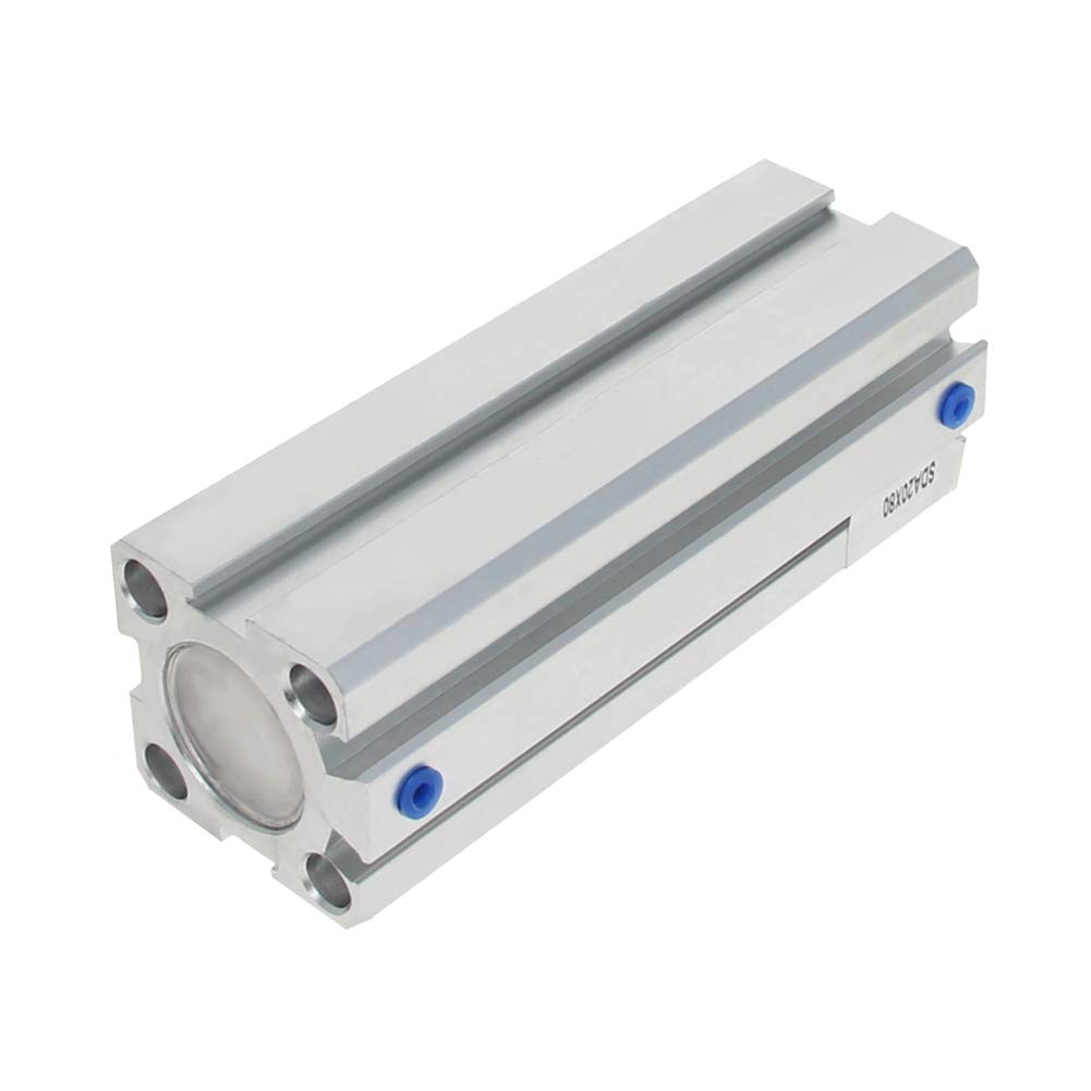  [AUSTRALIA] - Othmro SDA20 x 80 Sealing Thin Air Cylinder Pneumatic Air Cylinders, 20mm/0.79inch Bore 80mm/3.15inch Stroke for M5 Aluminium Alloy Pneumatic Components for Pneumatic and Hydraulic Systems 1pcs SDA20x80