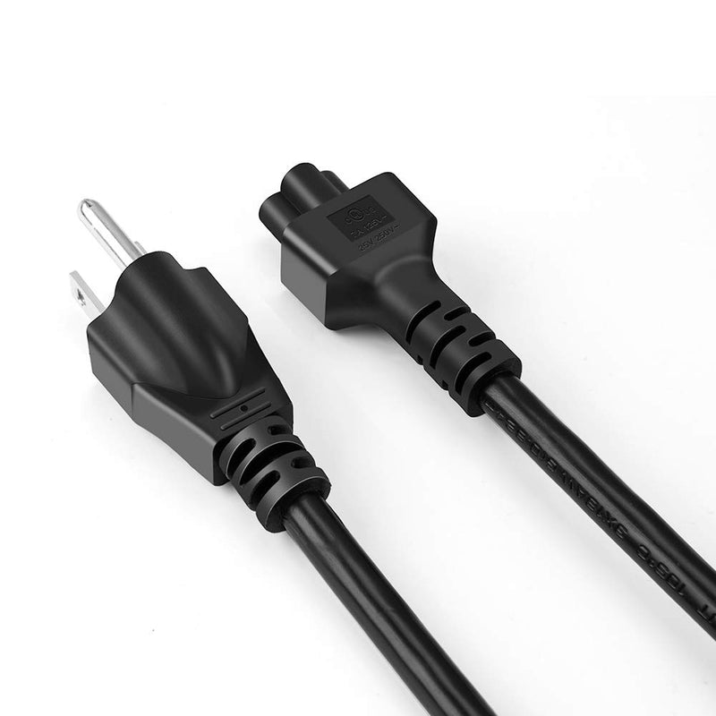 3 Prong AC Power Cord [2-Pack], UL Listed CableCreation 1 feet Short Power Cable for Dell HP ASUS XPS Lenovo Toshiba Acer Sony Computer, IEC-60320 IEC320 C5 to NEMA 5-15P, 0.3M / Black - LeoForward Australia