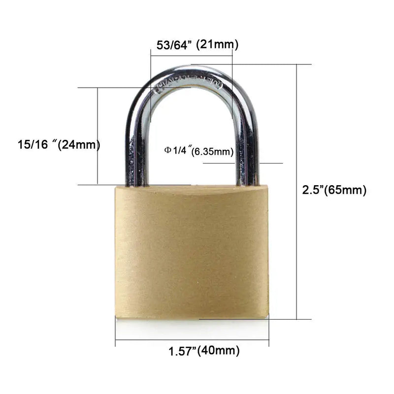  [AUSTRALIA] - ABRAFOX Lock Solid Brass Keyed Different Padlock-（1-9/16 inch 40mm)2pack 2-pack