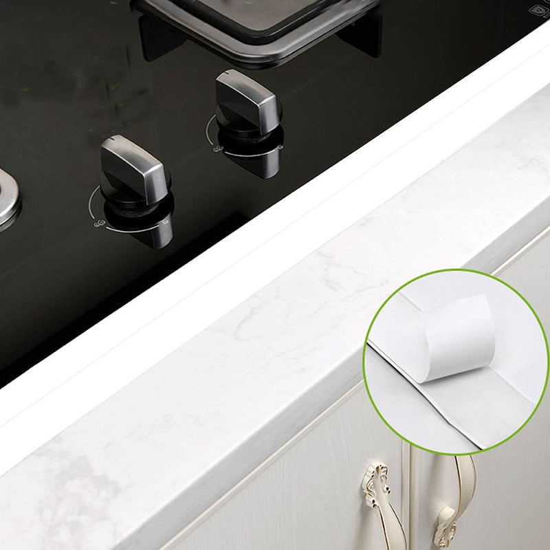  [AUSTRALIA] - Caulk Tape Strip, 1.5 x 126 Inches PVC Self Adhesive Waterproof Caulking Sealing Tape with Scraper Sink Edge Protector for Kitchen Sink Toilet Bathroom Shower and Bathtub