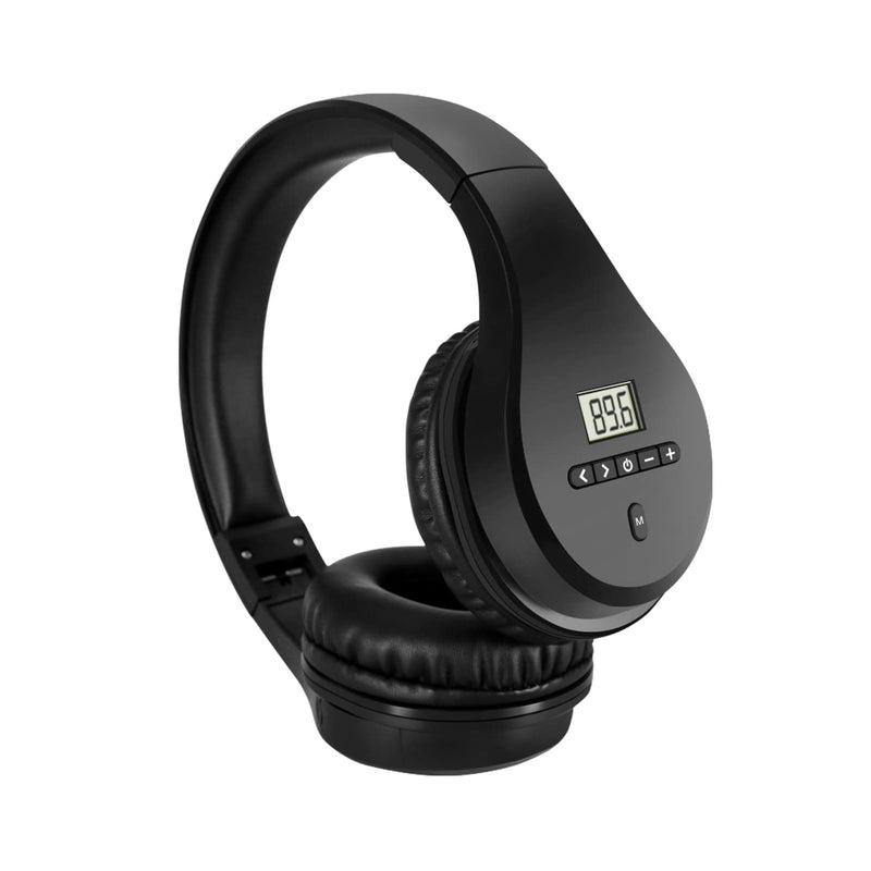  [AUSTRALIA] - Portable Rechargeable FM Radio Headphones Bluetooth Earmuffs, Transistor Radios with Best Reception, Wireless Radio Headset Built-in Mic,TF Card. Walkman Radio for Mowing,Jogging, Working