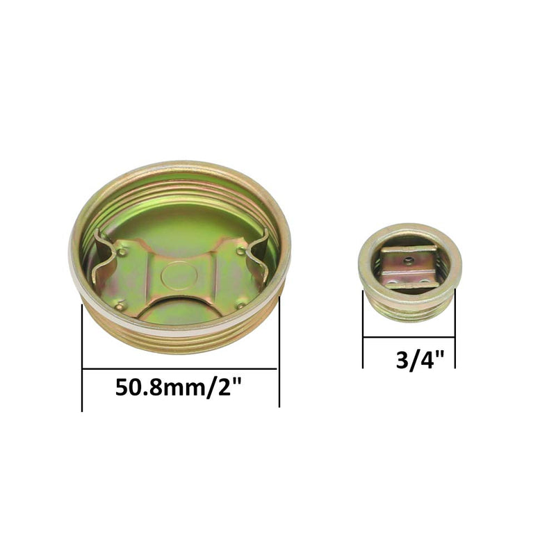  [AUSTRALIA] - 2" and 3/4" Steel Bung Plug Drum Plug Cap with Gasket for 55 Gallon Poly Drum (5 Pack 2" and 5 Pack 3/4")