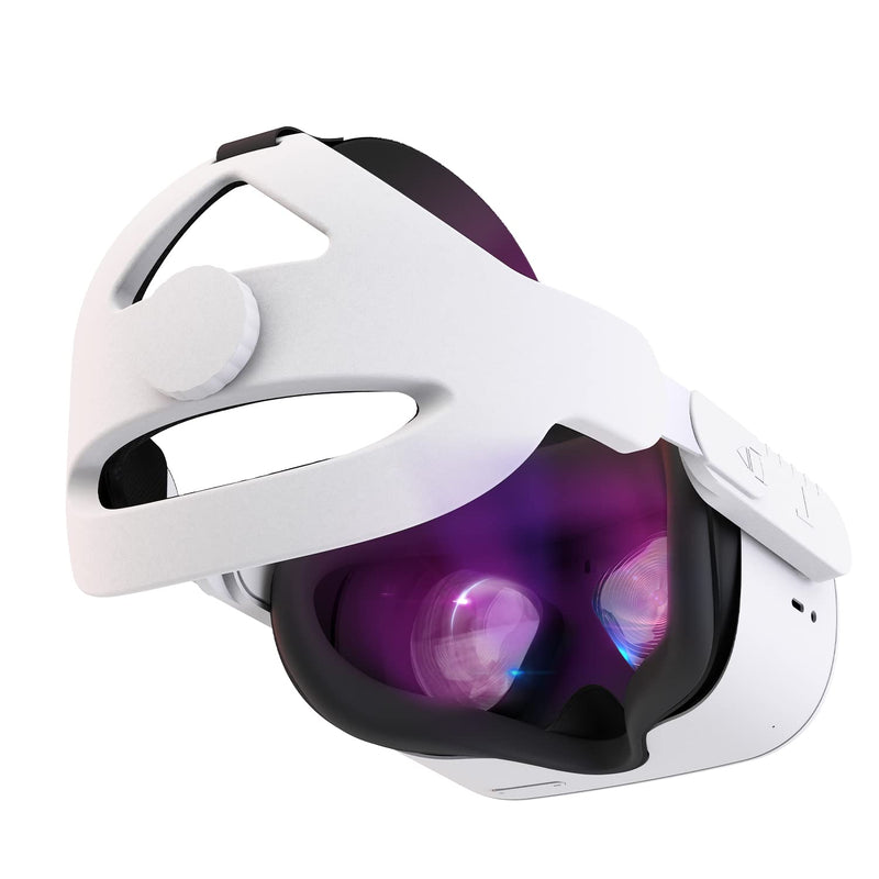  [AUSTRALIA] - SINWEVR Adjustable Head Strap Compatible for Quest 2 VR Headset, Elite Strap Replacement for Enhanced Support and Comfort in VR, Durable and Lightweight(Lvory White) A-White