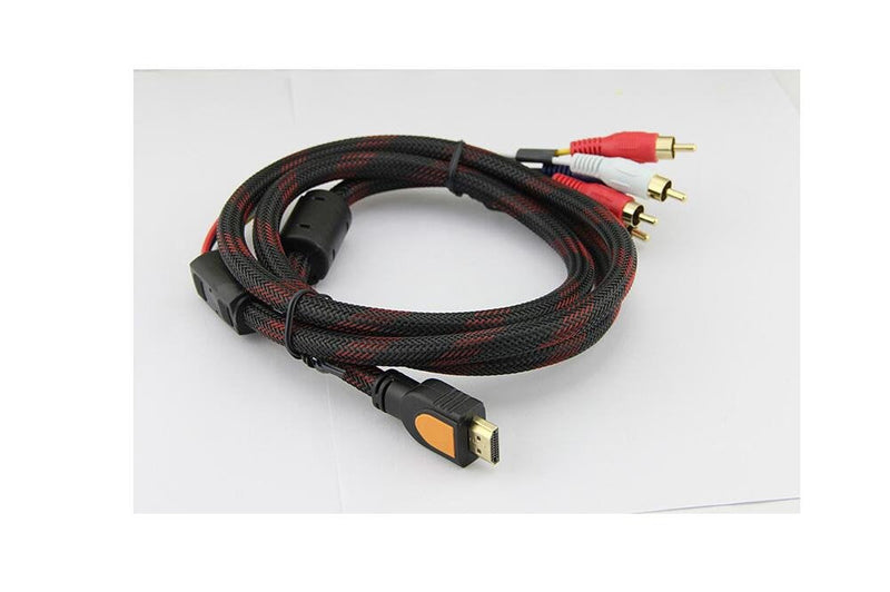  [AUSTRALIA] - Nightwolf ® 5 Ft 1.5M HDMI to RCA Cable, HDMI Type A Male to 5RCA Male Plug Video Audio Cale Converter Adapter Cable for HDTV Plasma TV DVD and Most LCD Projectors (Black,Nylon)