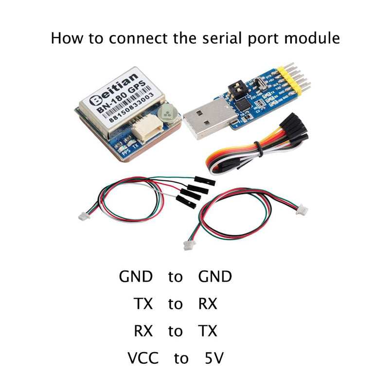  [AUSTRALIA] - Geekstory BN-180 GPS Module UART TTL Dual Glonass GPS Car Navigation with GPS Antenna + CP2102 6 in 1 USB-UART Serial Adapter Module with 4P Dupont Cable Jumper Wire, Female to Female for Windows