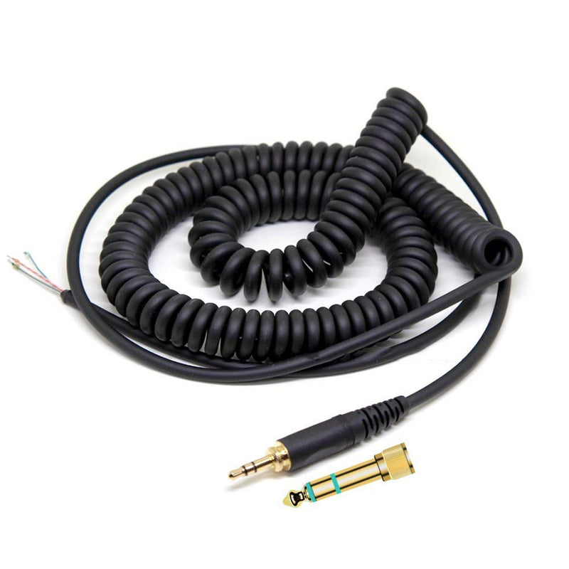  [AUSTRALIA] - Alitutumao Coiled Repair Cable Replacement Spring Cord with Gold Plated Connectors Compatible with Sony ATH-M50 ATH-M50s MDR-7506 7509 MDR-V6 V6 V600 V700 V900 Headphones 1/4-inch Adapter Included