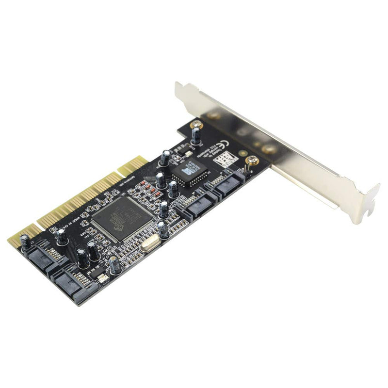  [AUSTRALIA] - GODSHARK 4 Ports PCI SATA Raid Controller Internal Expansion Card with 2 Sata Cables, PCI to SATA Adapter Converter for Desktop PC Support HDD SSD