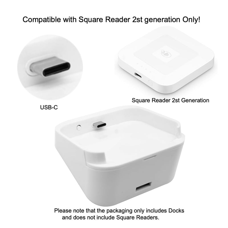  [AUSTRALIA] - Dock Compatible with Square Reader 2st Generation. White. for 2st Generation