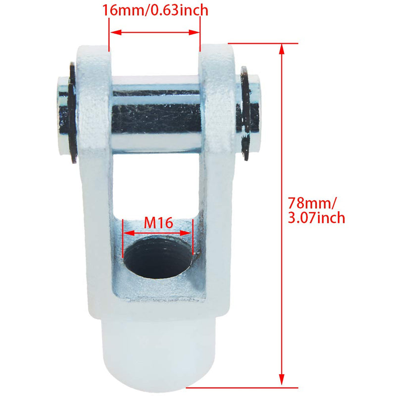 Othmro 16mm/0.62 inch Female Thread Y Joint Air Cylinder Rod Clevis End 78mm/3.07 inch Length 1PCS - LeoForward Australia