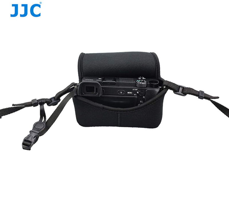  [AUSTRALIA] - JJC Black Ultra Light Neoprene Camera Case for Sony a6600 a6500 a6400 a6300 a6100 a6000 a5100 +18-55mm/E 50mm F1.8 Lens, Pouch Bag for Fuji X-T30 X-T20 X-T10 +16-50mm, Canon PowerShot SX530 SX540 G3X
