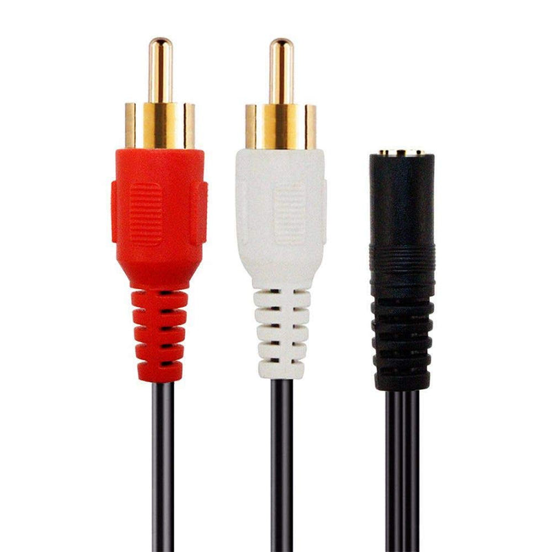 ANRANK AU350026AK 3.5mm Stereo Female to 2-RCA Male Aux Audio Y-Cable 6-Inch Gold-Plated Adapter - LeoForward Australia